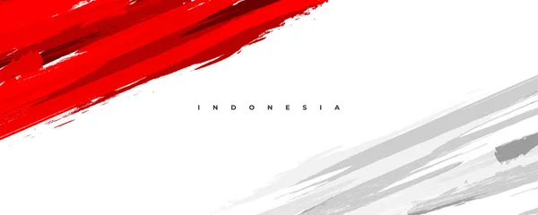 Flaga Indonezji Koncepcją Szczotki Flaga Indonezji Stylu Grunge — Wektor stockowy