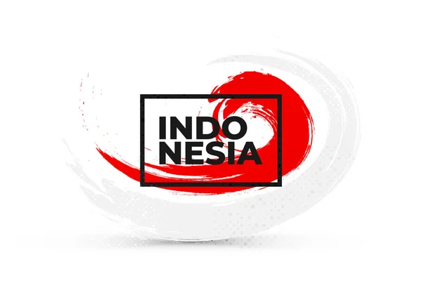 Indonesia Flag Brush Concept Happy Indonesian Independence Day Flag Indonesia — Vector de stock