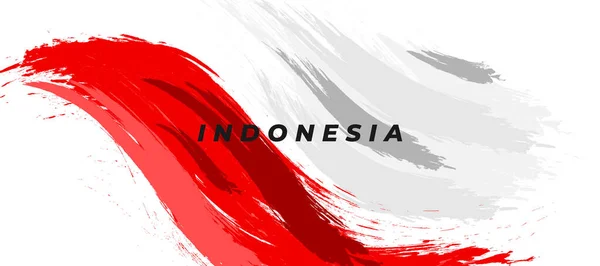 Indonesia Flag Brush Concept Happy Indonesian Independence Day Flag Indonesia —  Vetores de Stock