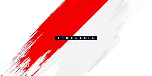 Flaga Indonezji Koncepcją Szczotki Szczęśliwego Indonezyjskiego Dnia Niepodległości Flaga Indonezji — Wektor stockowy