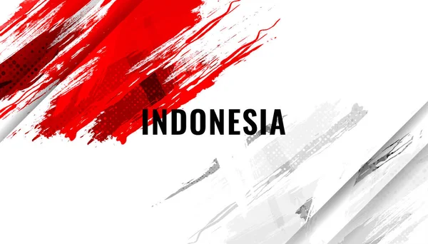 Indonesia Flag Brush Concept Happy Indonesian Independence Day Flag Indonesia — Διανυσματικό Αρχείο