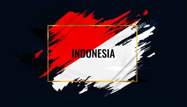 Indonesia Flag Brush Concept Happy Indonesian Independence Day Flag Indonesia — Stockový vektor