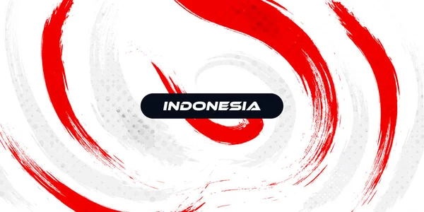 Indonesia Flag Brush Concept Happy Indonesian Independence Day Flag Indonesia — Vetor de Stock