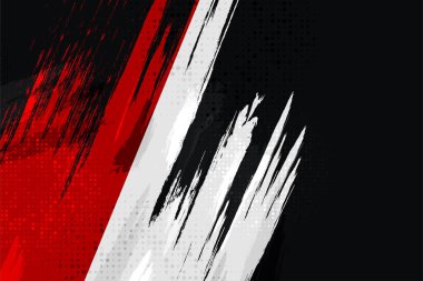 Fırça Kavramlı Endonezya Bayrağı. Endonezya Bağımsızlık Günü 'n kutlu olsun. Grunge Stili Endonezya Bayrağı