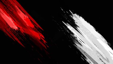 Fırça Kavramlı Endonezya Bayrağı. Endonezya Bağımsızlık Günü 'n kutlu olsun. Grunge Stili Endonezya Bayrağı