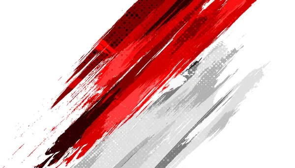 Indonesia Flag Brush Concept Happy Indonesian Independence Day Flag Indonesia - Stok Vektor