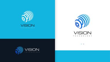 Modern Eye Vision Logo. Abstract Camera or CCTV Logo Design. Suitable for Business and Technology Logos. Futuristic Media Icon