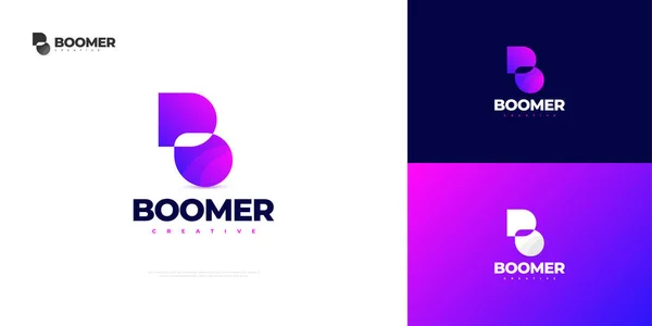 Modern Clean Letter Logo Design Purple Gradient Style Abstract Logo — 图库矢量图片