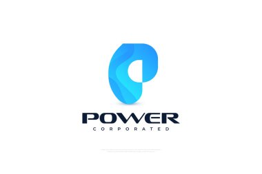 Blue Letter P Logo Design in Modern Gradient Style. Abstract P Logo Icon. Great for Business and Technology Brand Identity