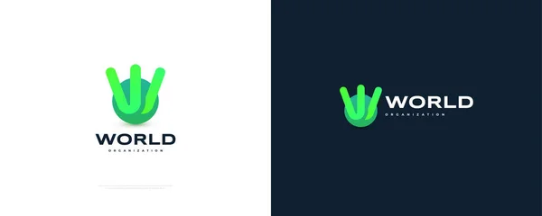 Initial Logo Design Green Gradient Style Logo Icon —  Vetores de Stock