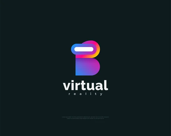 Modern Letter Logo Virtual Reality Glasses Virtual Reality Glasses Initial — Stockový vektor