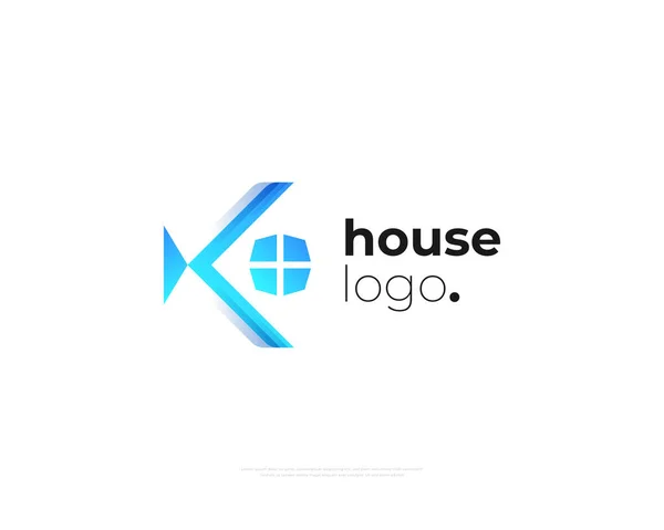 Abstract Letter Logo House Concept Letter Window Logo Real Estate — Image vectorielle
