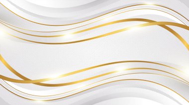 Altın Çizgileri ve Kağıt Kesiği Tarzı olan Lüks Beyaz ve Altın Arkaplan. Ödül, Adaylık, Tören, Resmi Davet veya Sertifika Tasarımı İçin Altın Arkaplan