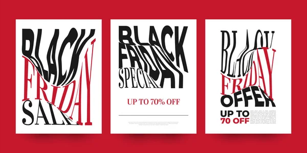 Ensemble Bannière Affiche Creative Black Friday Sale Conception Affiches Dépliants — Image vectorielle