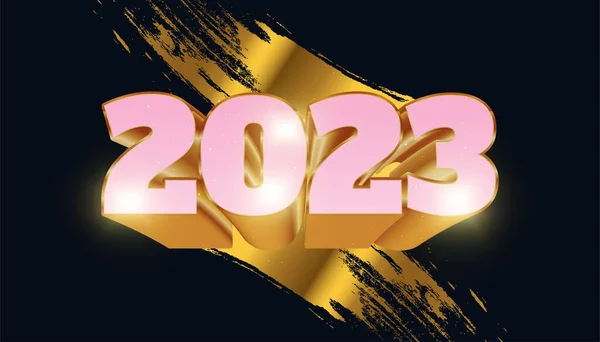 Feliz Año Nuevo 2023 Con Números Rosa Oro Aislados Sobre — Vector de stock