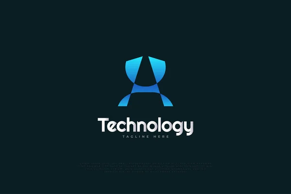 Inicial Logo Design Estilo Moderno Gradiente Azul Logotipo Inicial Para — Vetor de Stock
