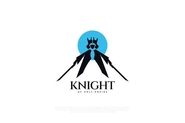 Holy Knight Silhouette Illustration Two Swords Warrior Illustration Sport Logo — стоковий вектор