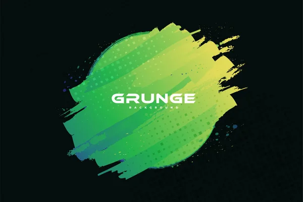 Abstract Groene Grunge Achtergrond Met Halftone Stijl Brush Stroke Illustratie — Stockvector