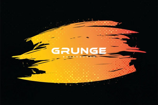 Fundo Grunge Laranja Abstrato Com Estilo Meio Tom Pincel Stroke — Vetor de Stock
