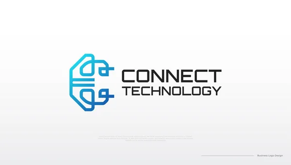 Logo Connected Lines Modern Technological Concept 사이트 Letter Logo Futuristic — 스톡 벡터