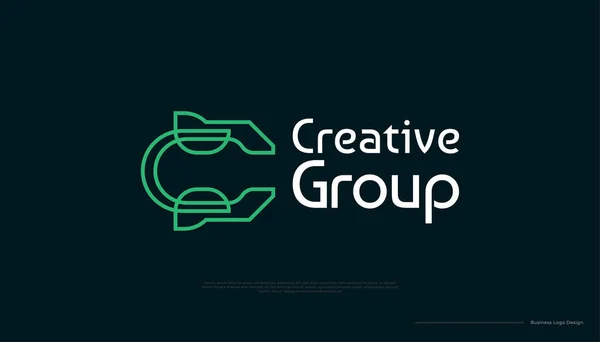 要旨文字C連結線のロゴデザイン ビジネス テクノロジー コミュニケーションのブランドロゴに最適 — ストックベクタ