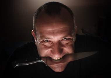 Man with knife clipart