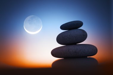 Zen taşlar, gece