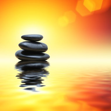 Zen taşların üzerinde parlama arka plan
