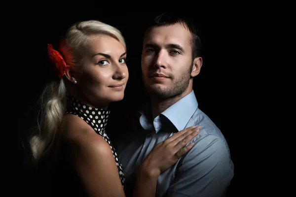 Couple on black — Stock Photo, Image