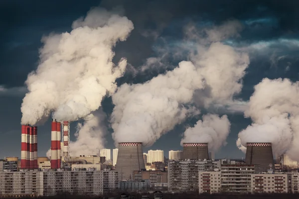 Fumée de centrale électrique — Photo