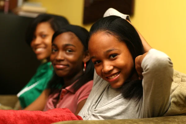 Three cute teenage sisters together — Stock Photo, Image