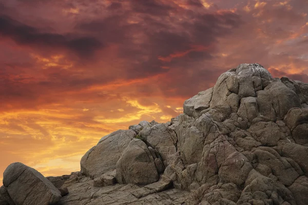 Mountain rock over sunset — Stock Photo, Image