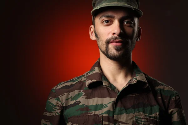Portret van een soldaat — Stockfoto