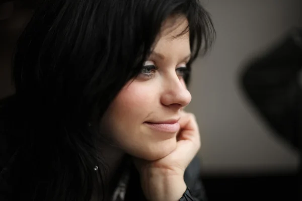 Portrait of a beautiful young woman thinking — Stock Photo, Image