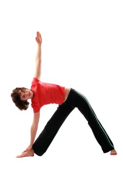 Yoga serisi teşkil etmektedir. Trikonasana.
