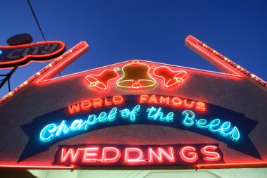las vegas Neon düğün chapel işareti