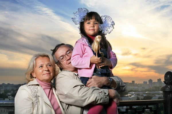 Grandparents with granddaughter — Stock Photo, Image