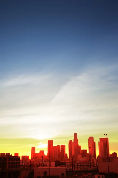Innenstadt los angeles bei Sonnenuntergang — Stockfoto