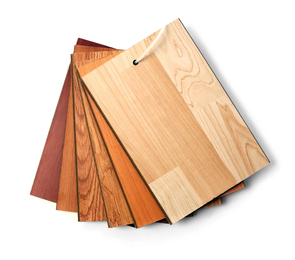 Sample pack of wooden flooring laminate — Stock Photo, Image