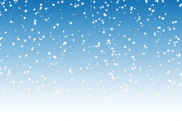 Падає сніг над нічним блакитним зимовим небом — стокове фото