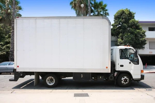 Camion di consegna bianco — Foto Stock