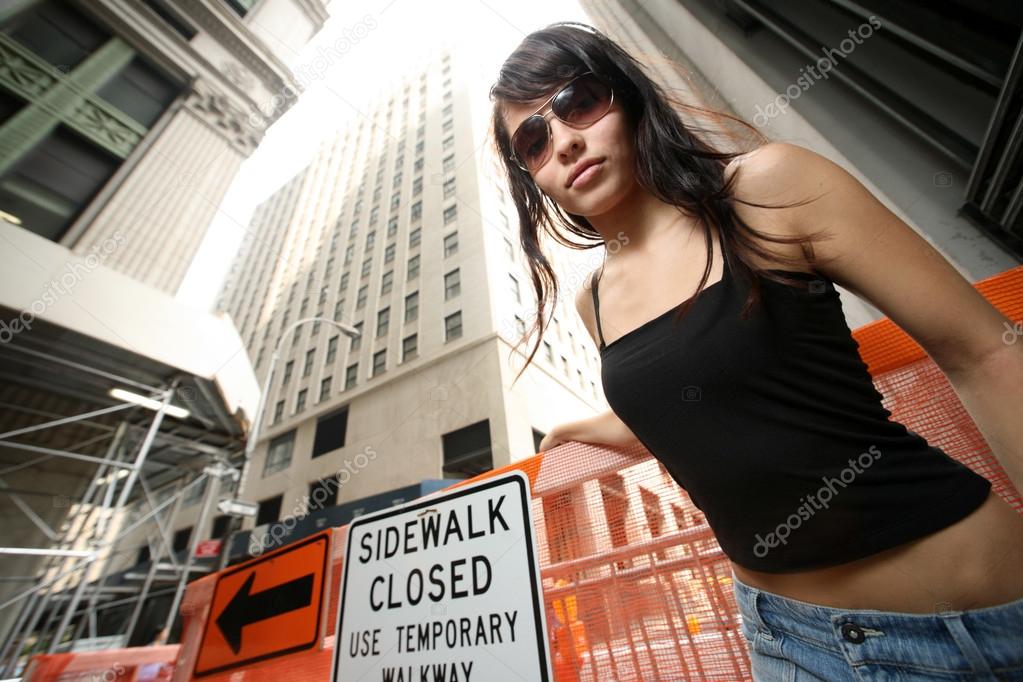 Beautiful girl in New York City