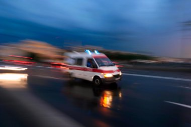 Ambulance car speeding clipart