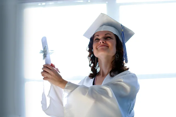 Happy young graduate woman — Stock Photo, Image