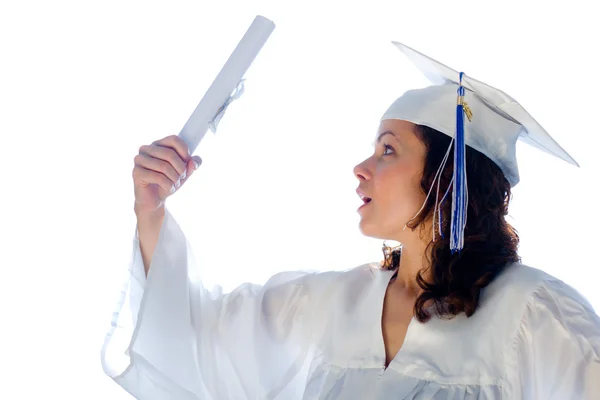 Woman just graduated with diploma. — Stock Photo, Image