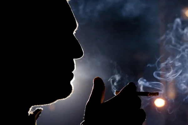 Smoker Silhouette — Stock Photo, Image