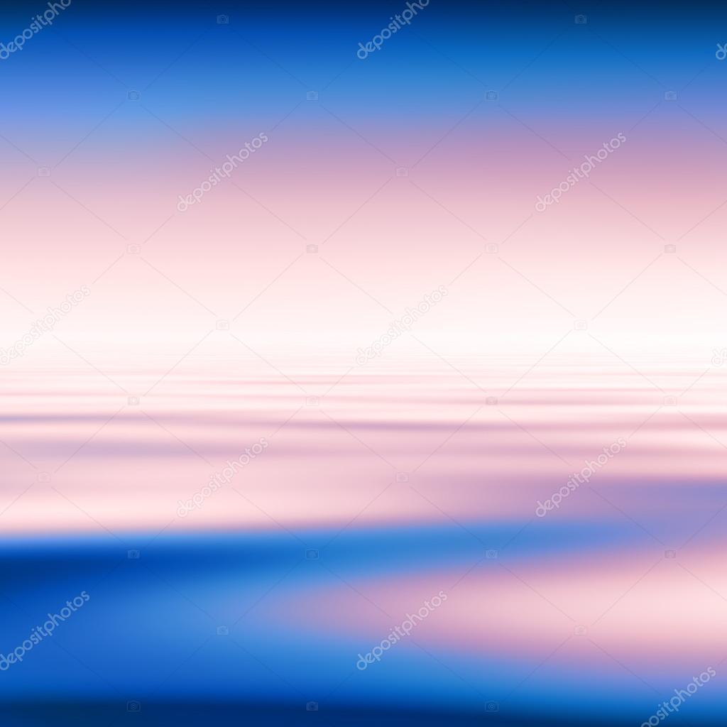 Blue water and pink sky background