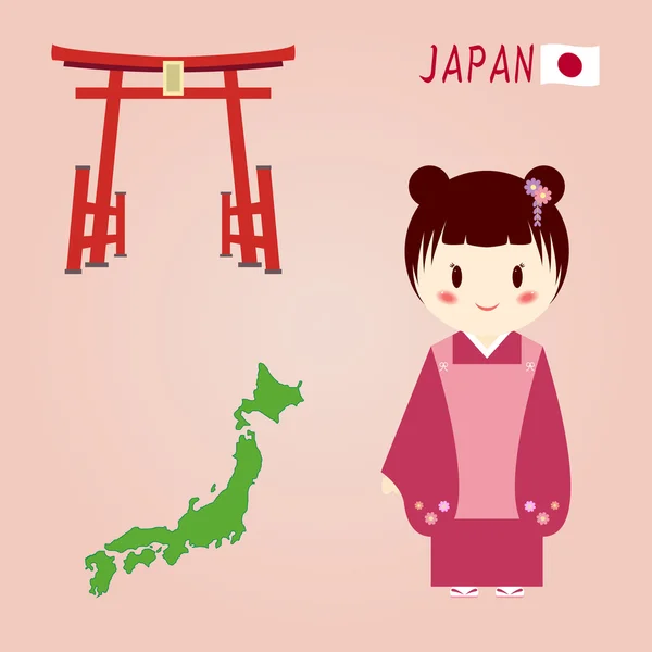 Символы Японии . — стоковый вектор
