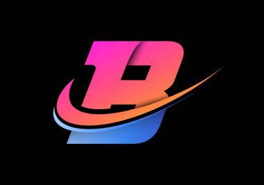 B harfinin baş harfi, logo şablonu. İş ve şirket kimliği için modern vektör logosu.