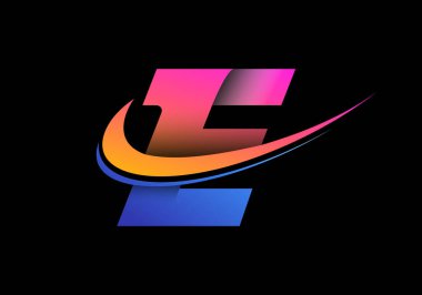 E harfinin baş harfi, logo şablonu. İş ve şirket kimliği için modern vektör logosu.